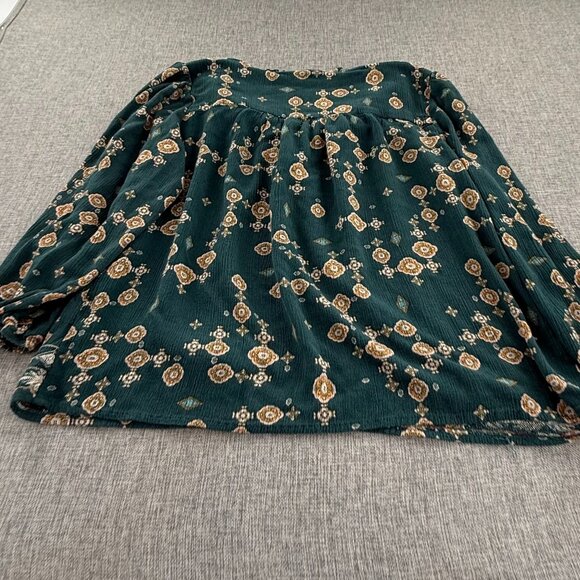 Knox Rose Boho Top Green XS 3/4th Sleeves Relaxed Fit - Picture 9 of 10